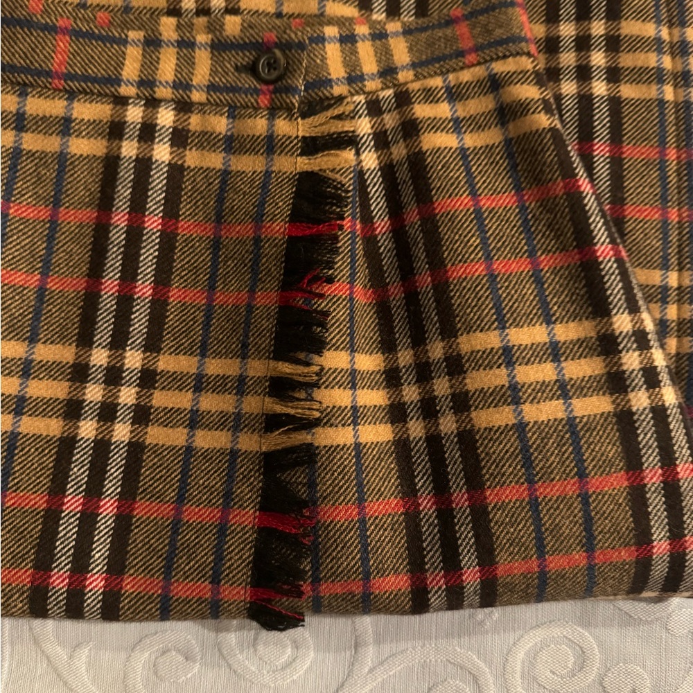 Evan Picone Wrap Plaid Maxi Skirt Sz 10 Wool Blend - Picture 5 of 12